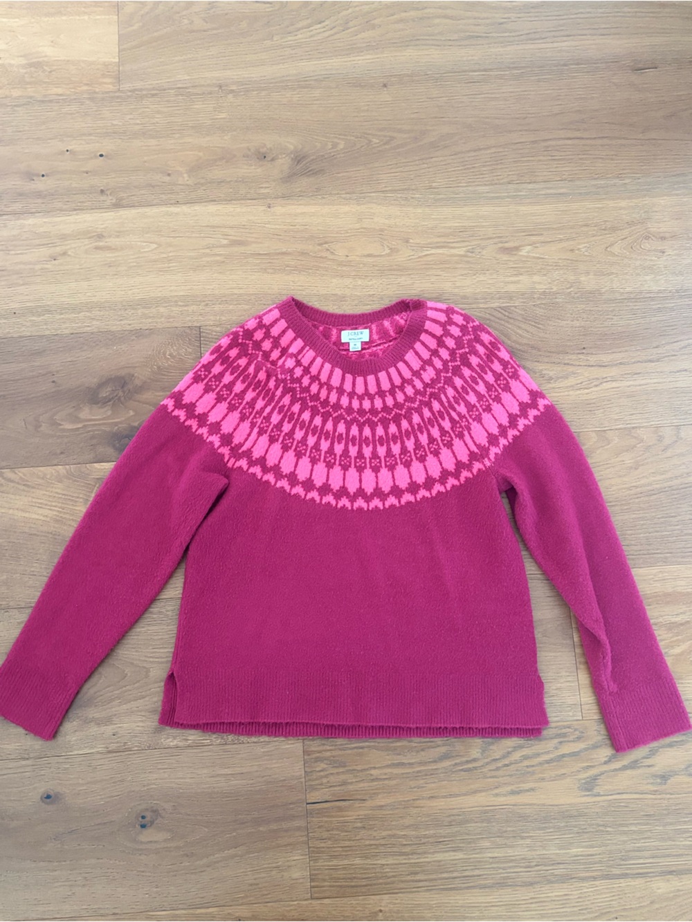 J. Crew Two-Tone Pink Crewneck Sweater